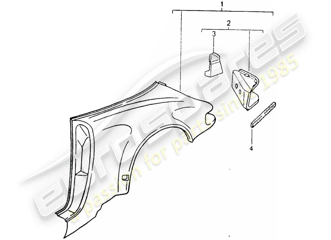 porsche 1991 (964) exterior panelling parts diagram