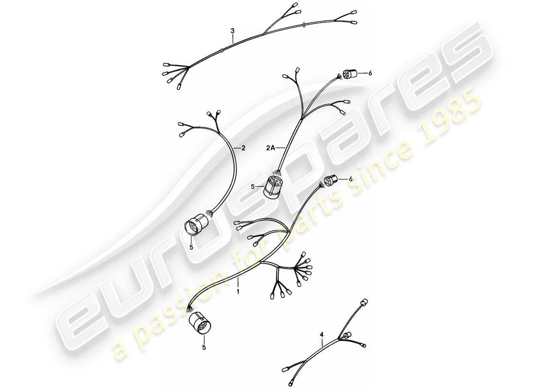 porsche 1978 (928) harness - passenger compartment - doors part diagram