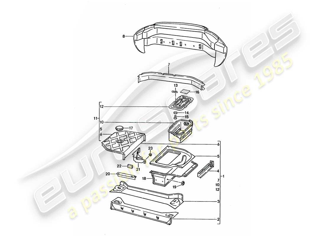 porsche 1992 (928) frame - rear end part diagram
