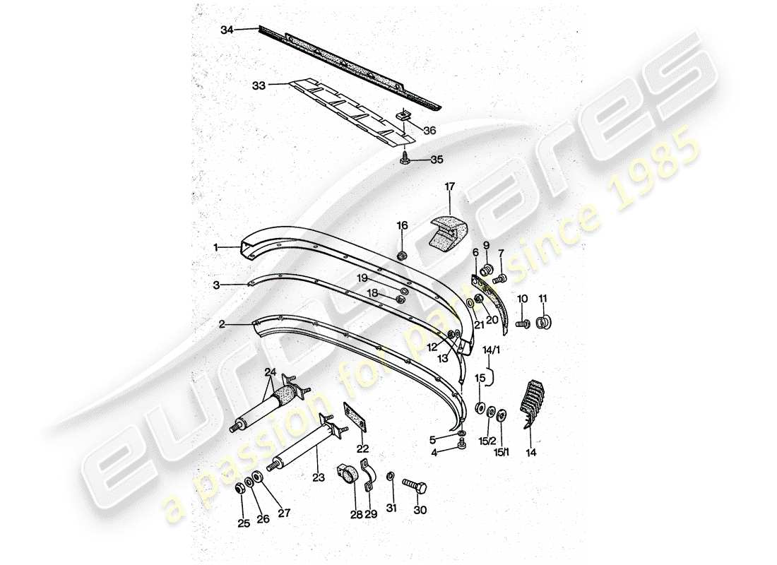 porsche 1977 (911 turbo) bumper part diagram
