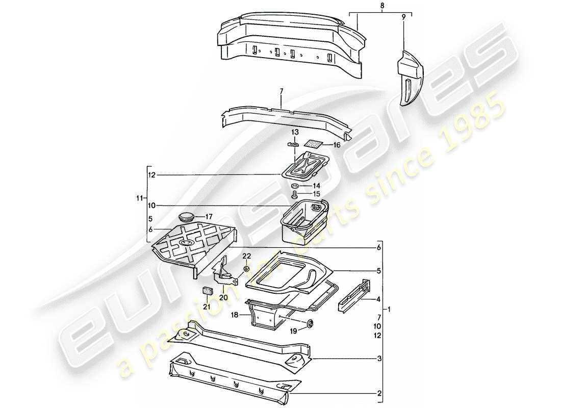 porsche 1983 (928) frame - rear end part diagram