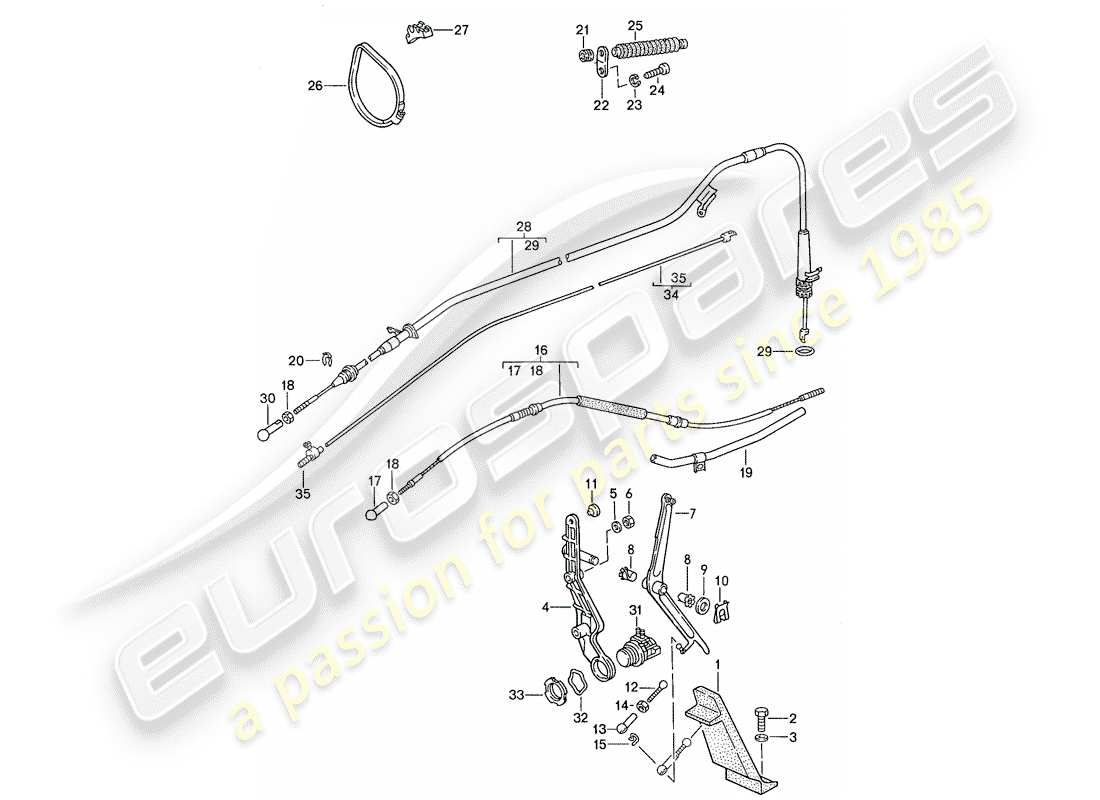 porsche 1987 (928) throttle control part diagram