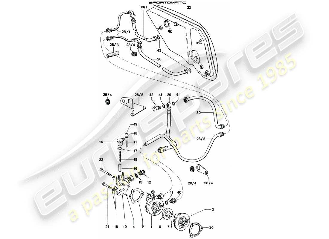 porsche 1976 (914) oil supply - for - torque converter - d >> - mj 1971 part diagram