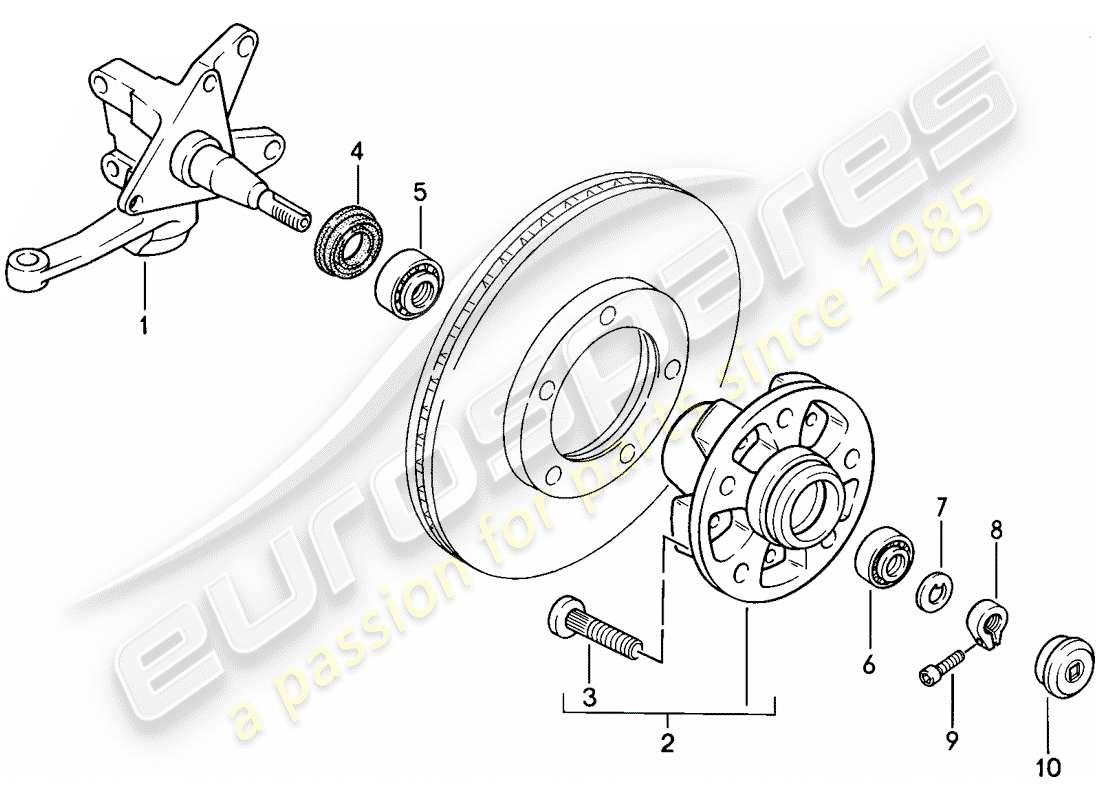 porsche 1986 (944) steering knuckle - lubricants part diagram