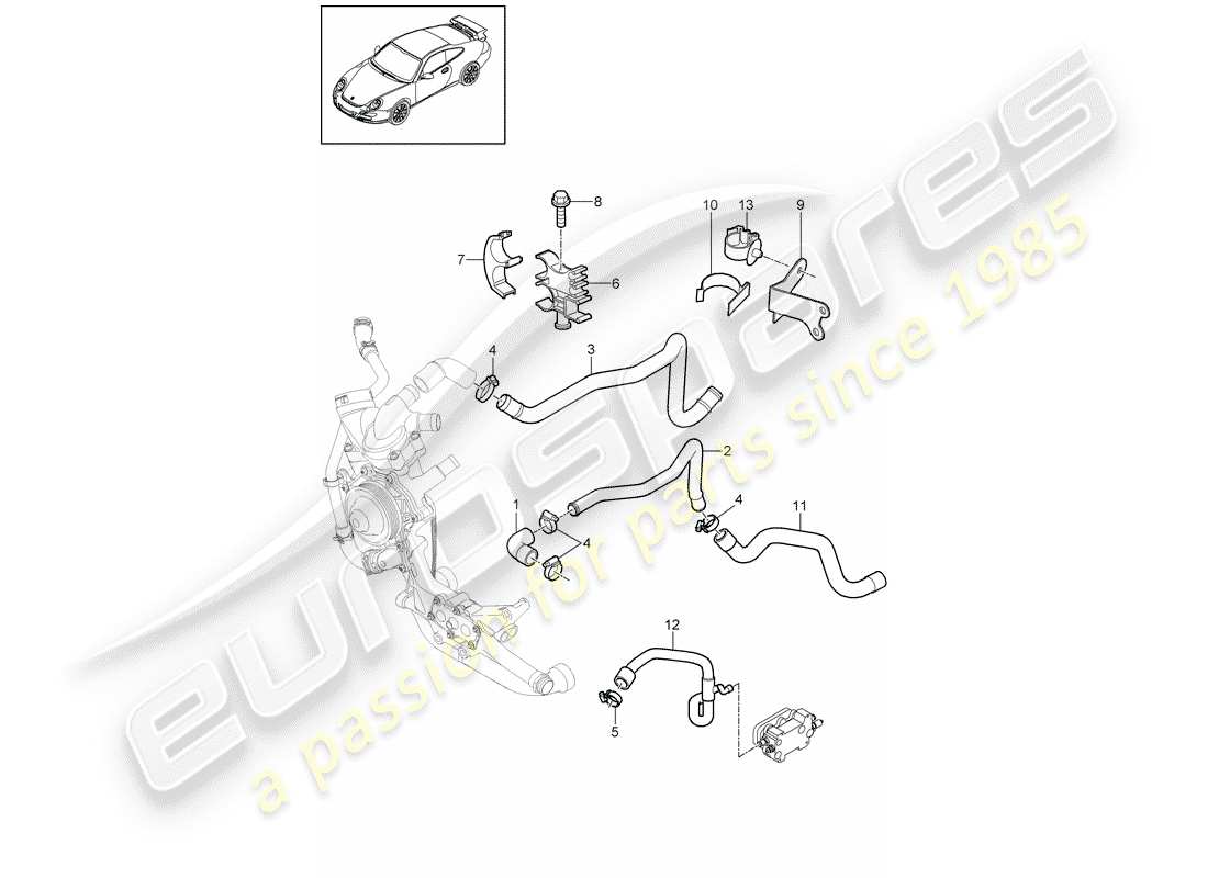 porsche 2011 (997-2 gt3) lines parts diagram