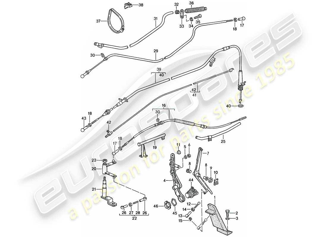 porsche 1984 (928) throttle control part diagram