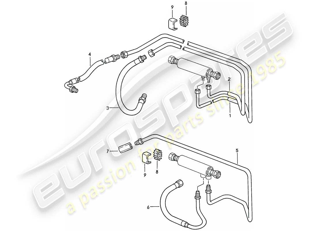 porsche 1985 (928) fuel cooling part diagram
