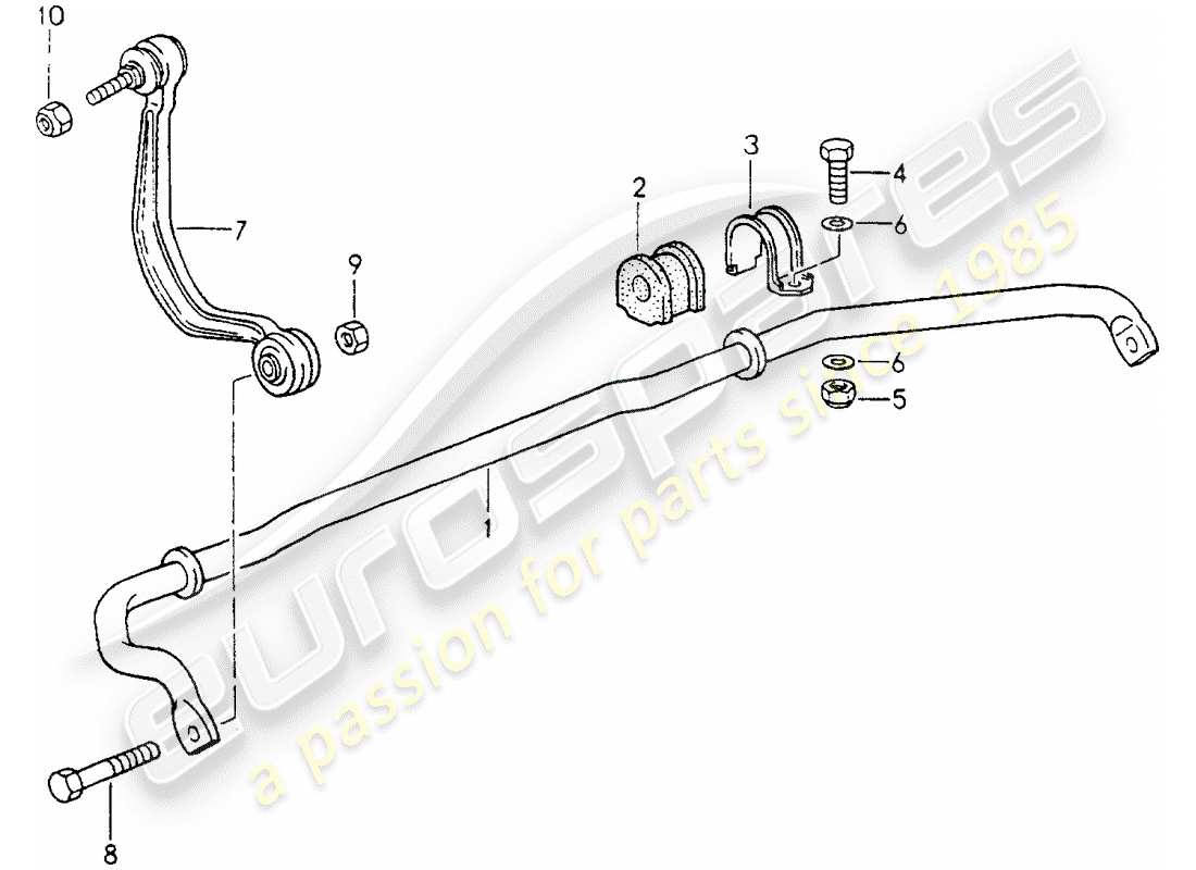 porsche 1990 (964) stabilizer part diagram