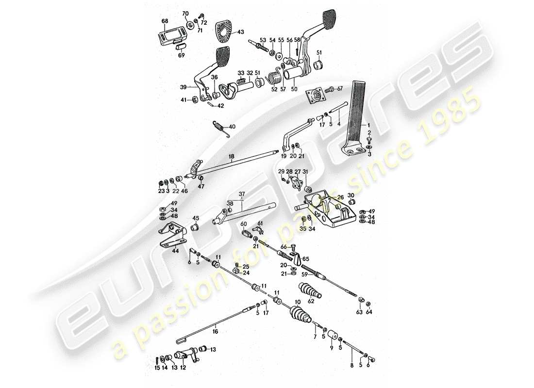 porsche 1977 (911 turbo) pedals part diagram