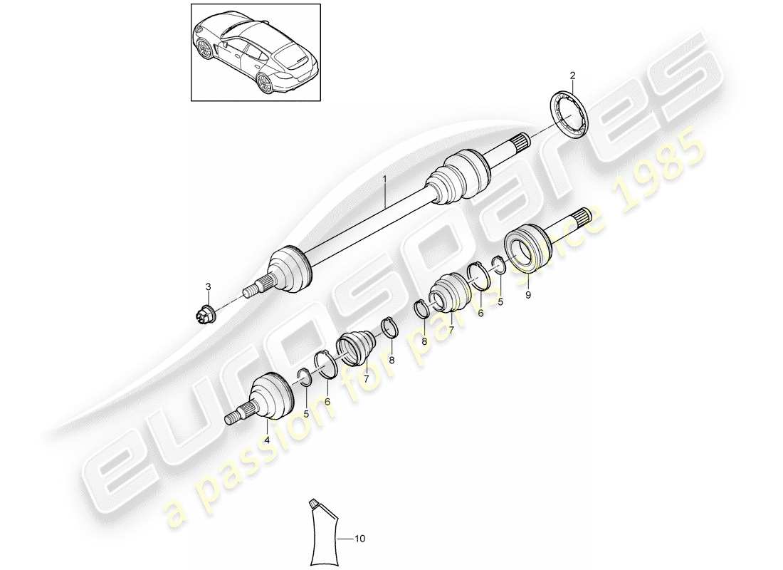 porsche 2015 (panamera 970) drive shaft parts diagram