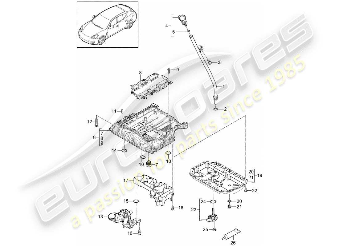 porsche 2013 (panamera 970) oil-conducting housing parts diagram