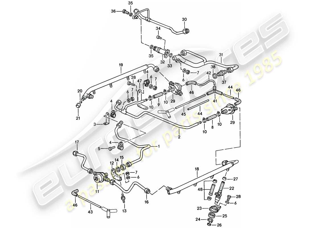 porsche 1985 (928) l-jetronic - 2 - - d >> - mj 1984 part diagram
