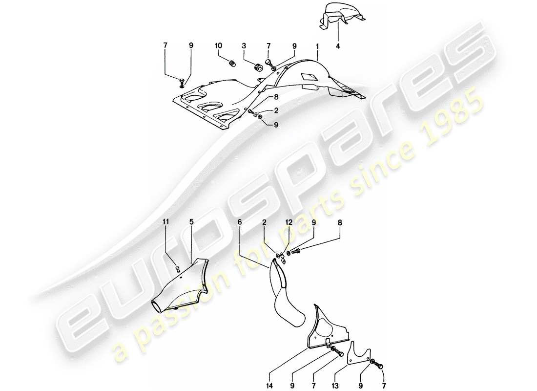 porsche 1974 (914) air duct part diagram