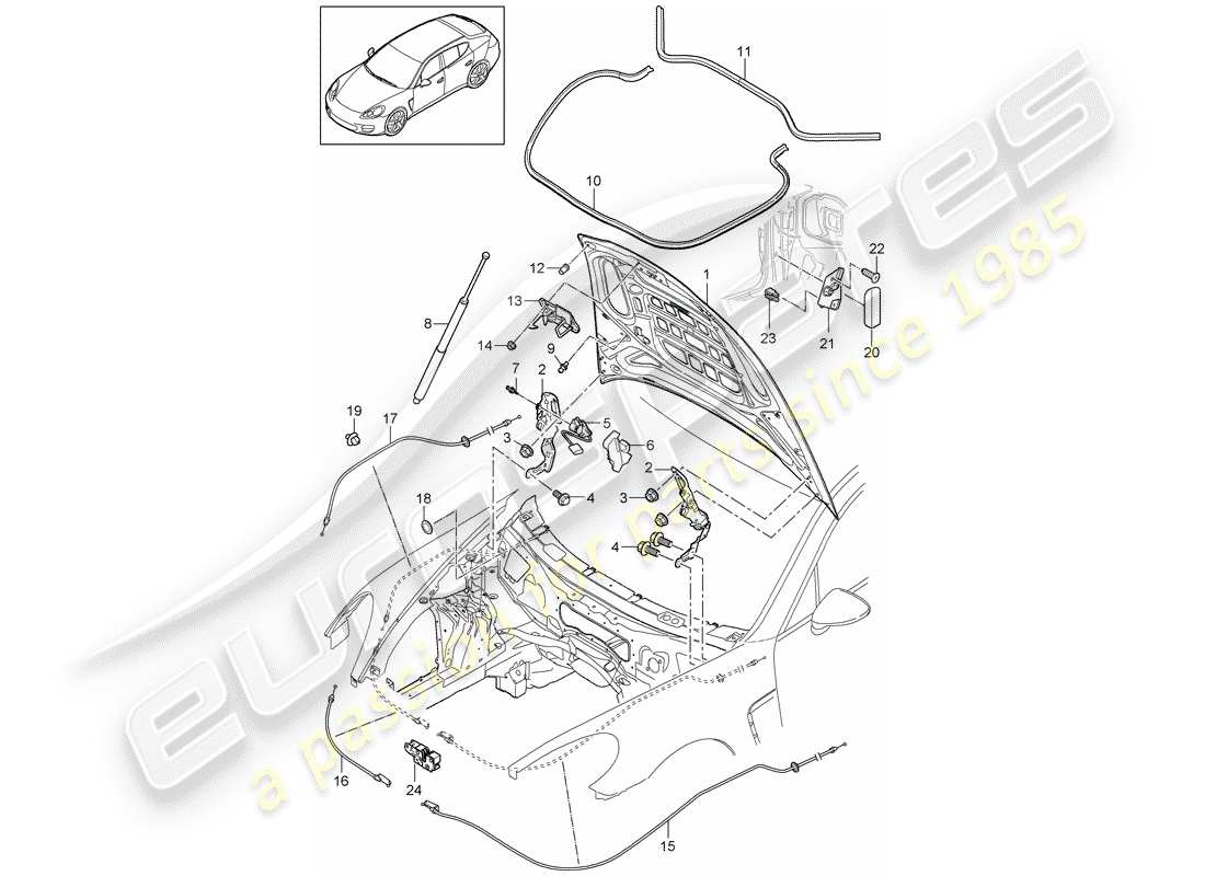 porsche panamera 970 (2014) cover part diagram