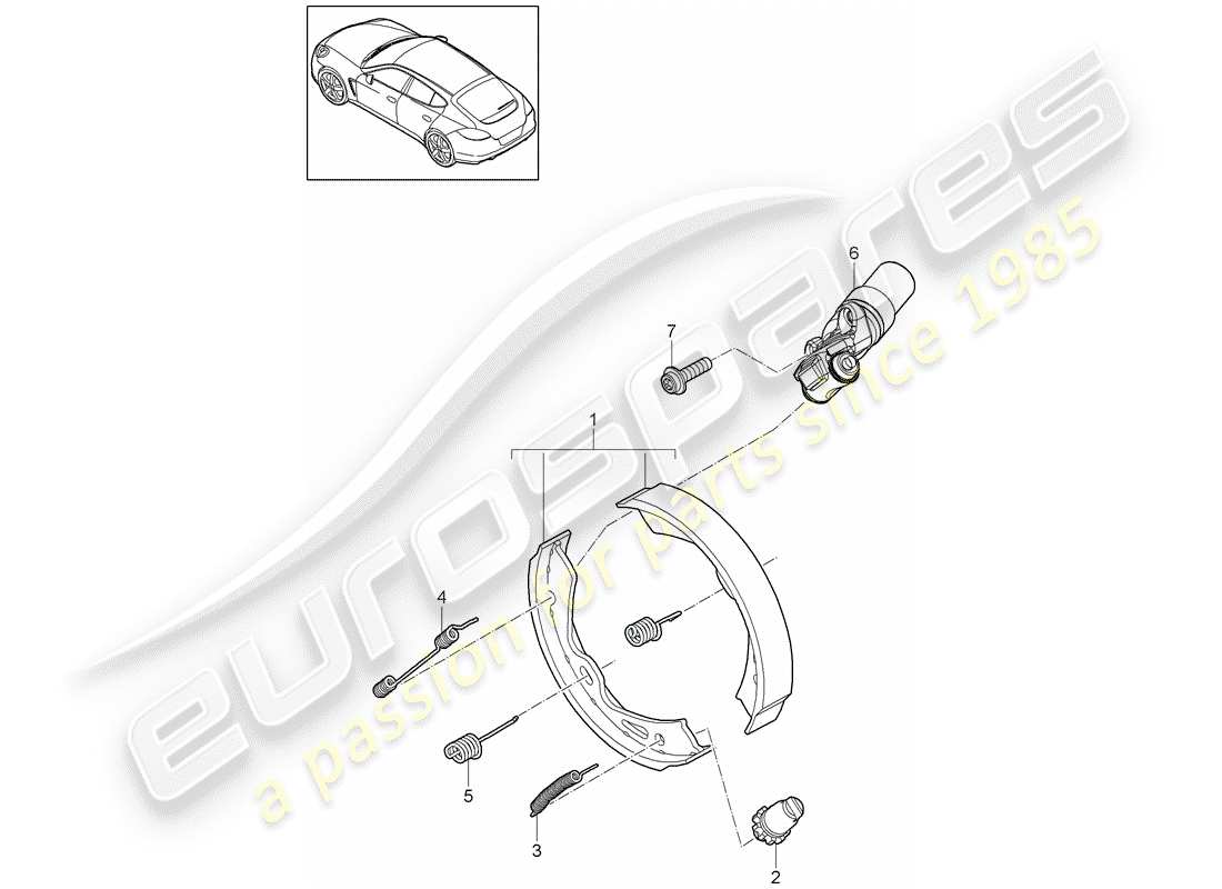 porsche panamera 970 (2014) parking brake part diagram