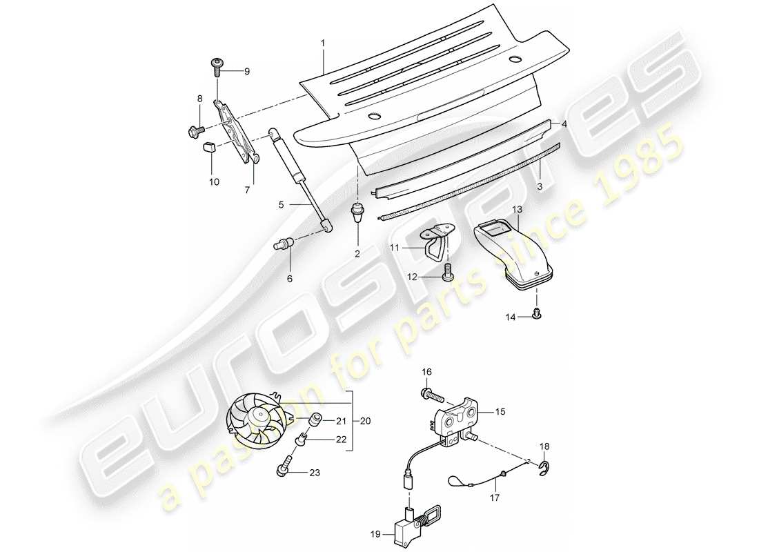 porsche 2007 (997-1 turbo / gt2) cover parts diagram