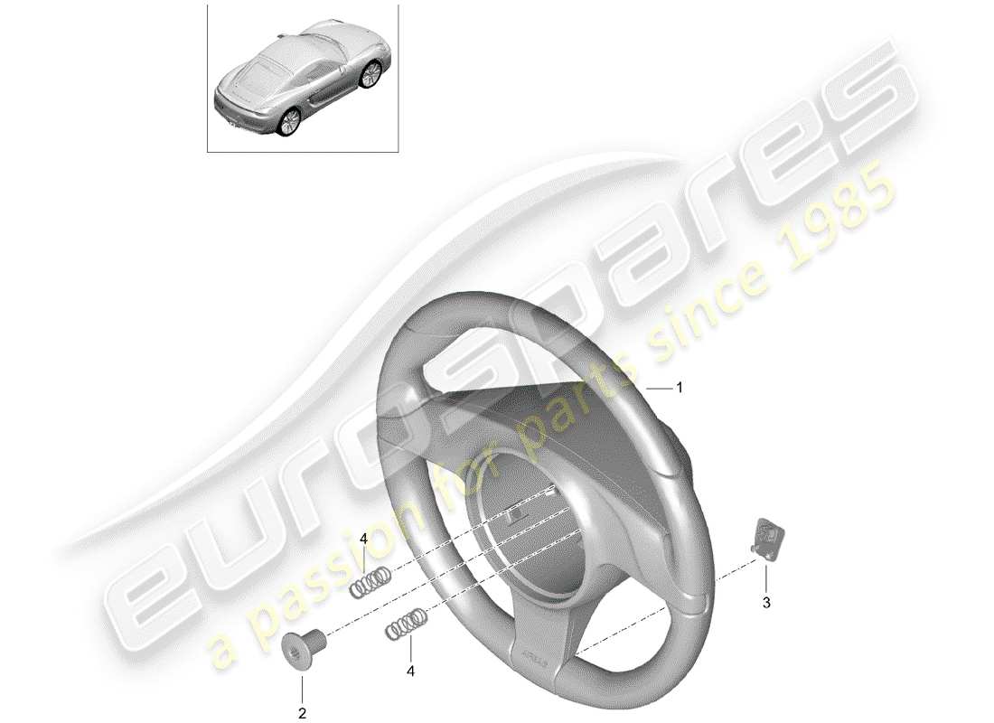 porsche 2016 (981 cayman) steering wheels part diagram