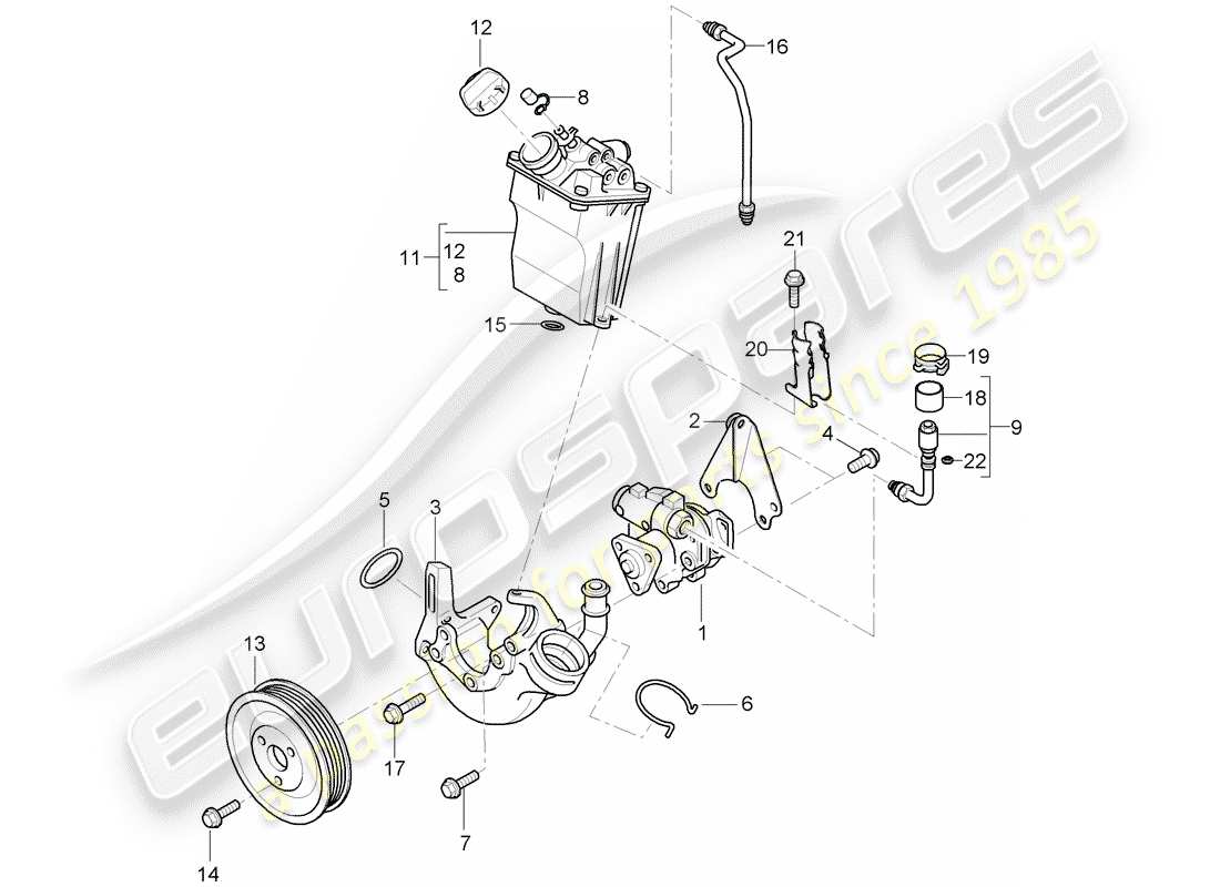 porsche 2009 997-2 turbo / gt2 power steering part diagram