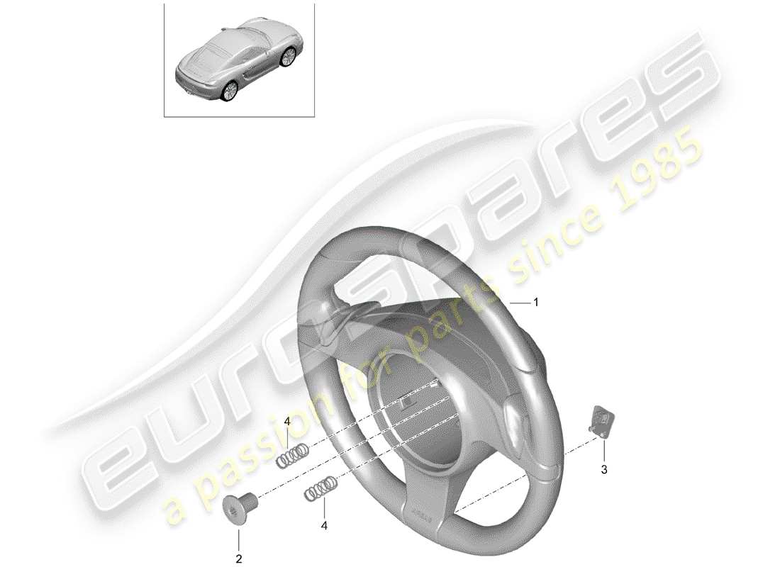 porsche 2016 (981 cayman) steering wheels part diagram