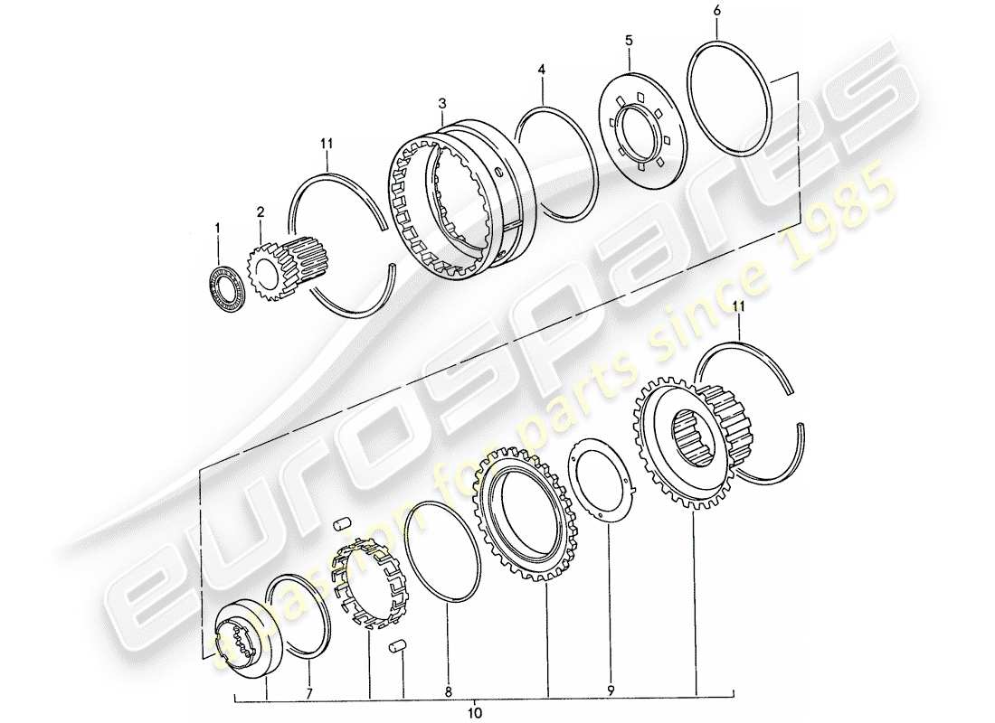 porsche 1991 (928) automatic transmission - freewheel part diagram