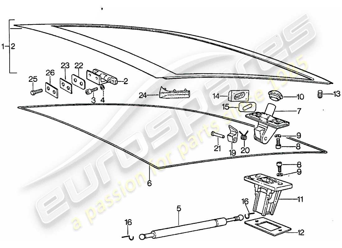porsche 1981 (928) cover part diagram