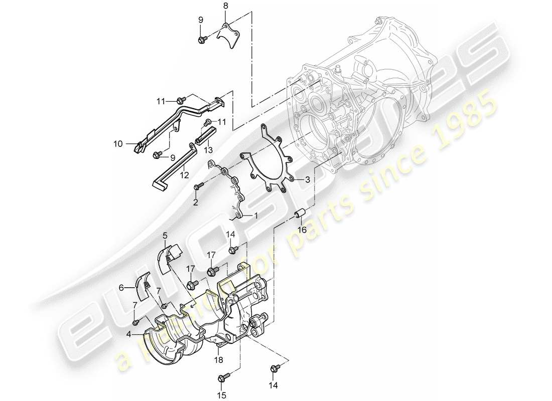 porsche 2005 (997-1) gears and shafts parts diagram