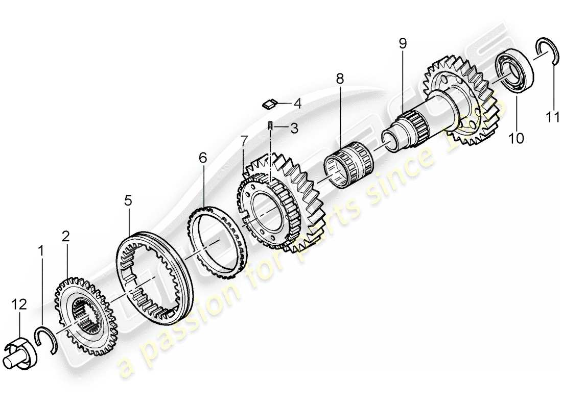 porsche 2005 (997-1) reverse gear part diagram
