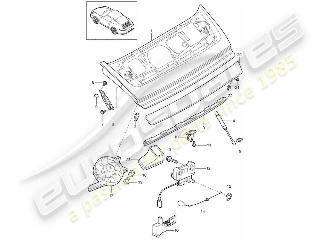 porsche 2011 (997-2) cover parts diagram