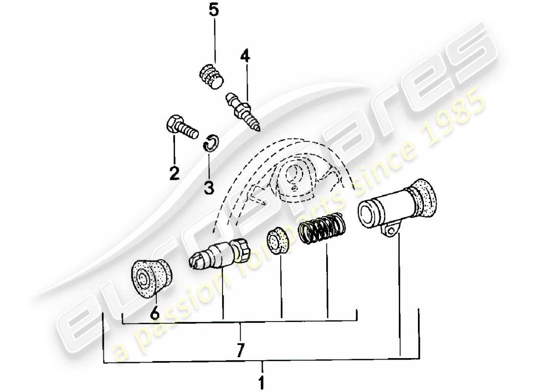 porsche 924 (1985) wheel brake cylinder - rear axle - d >> - mj 1980 parts diagram