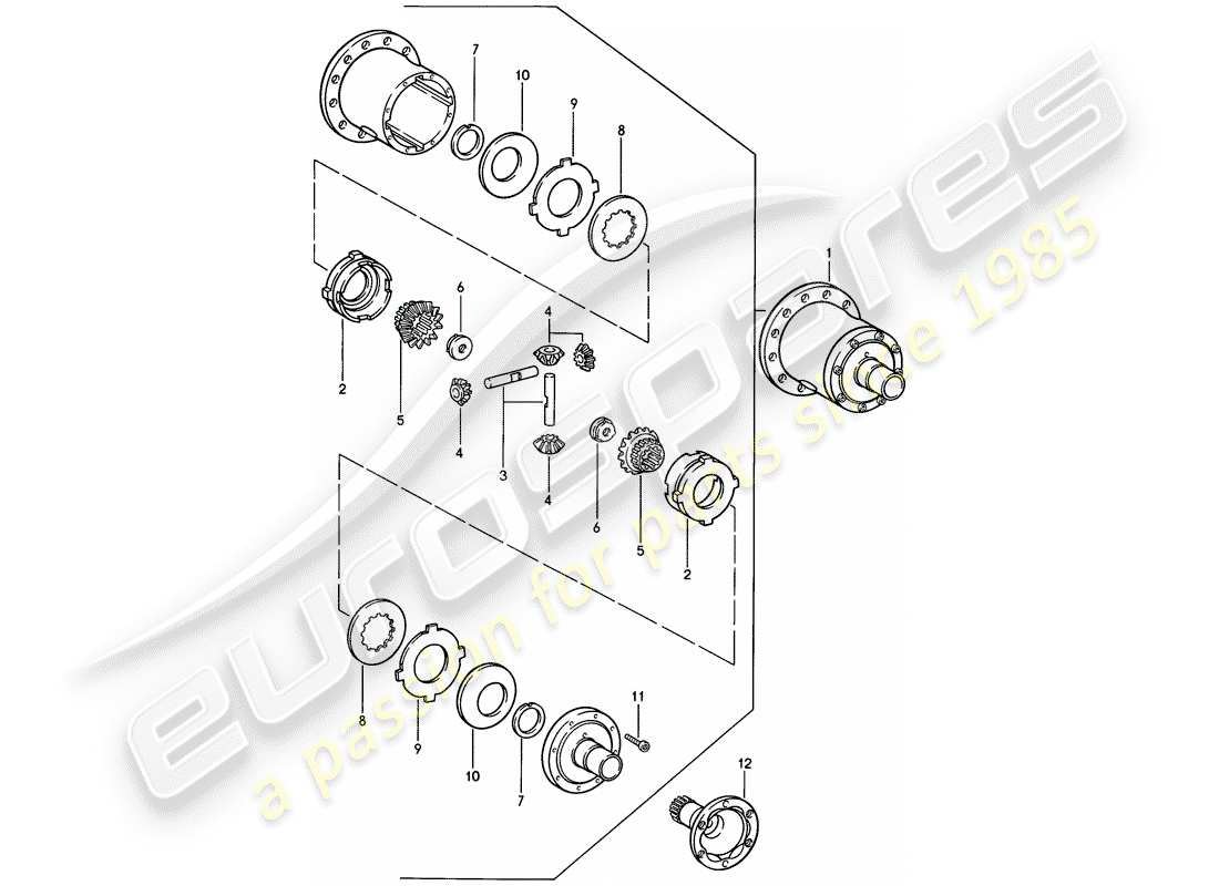 porsche 1987 (924s) limited slip differential parts diagram