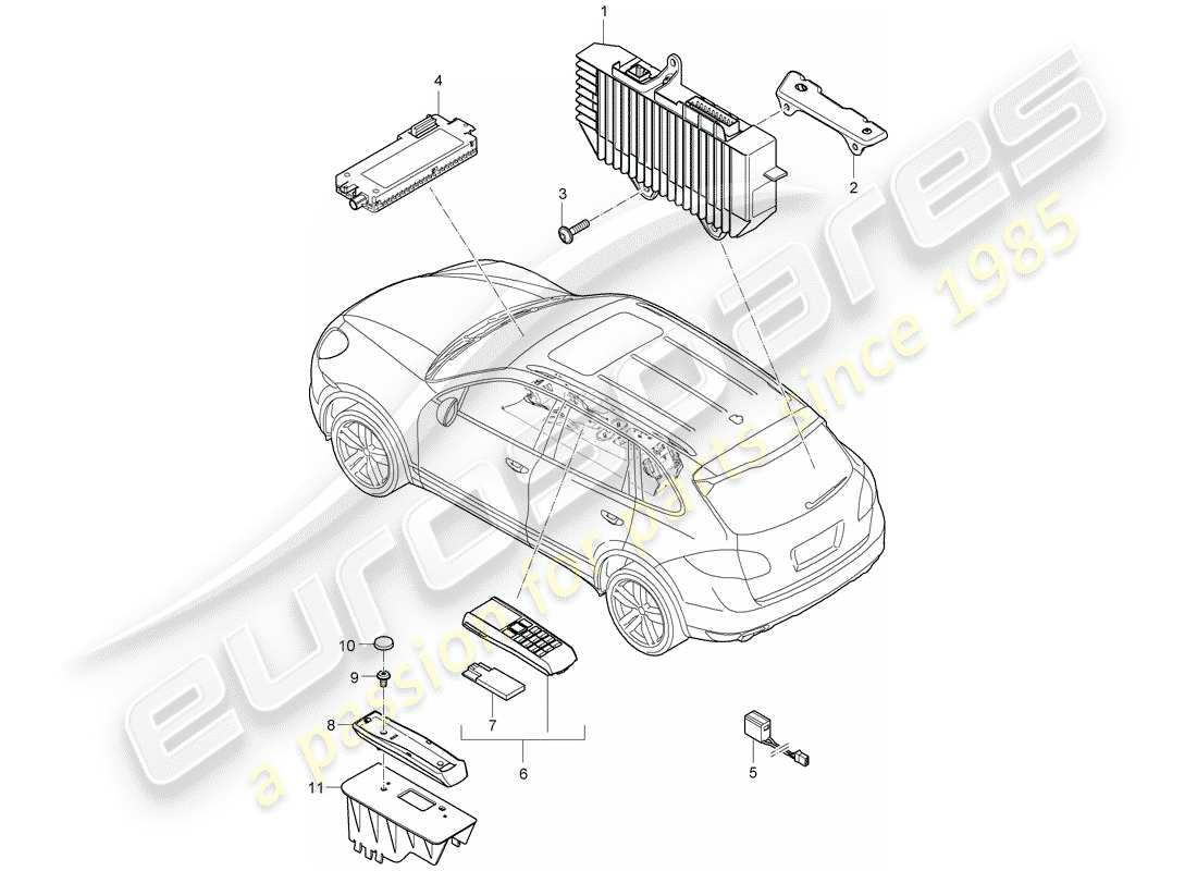 porsche 2016 (cayenne e2 92a) amplifier part diagram