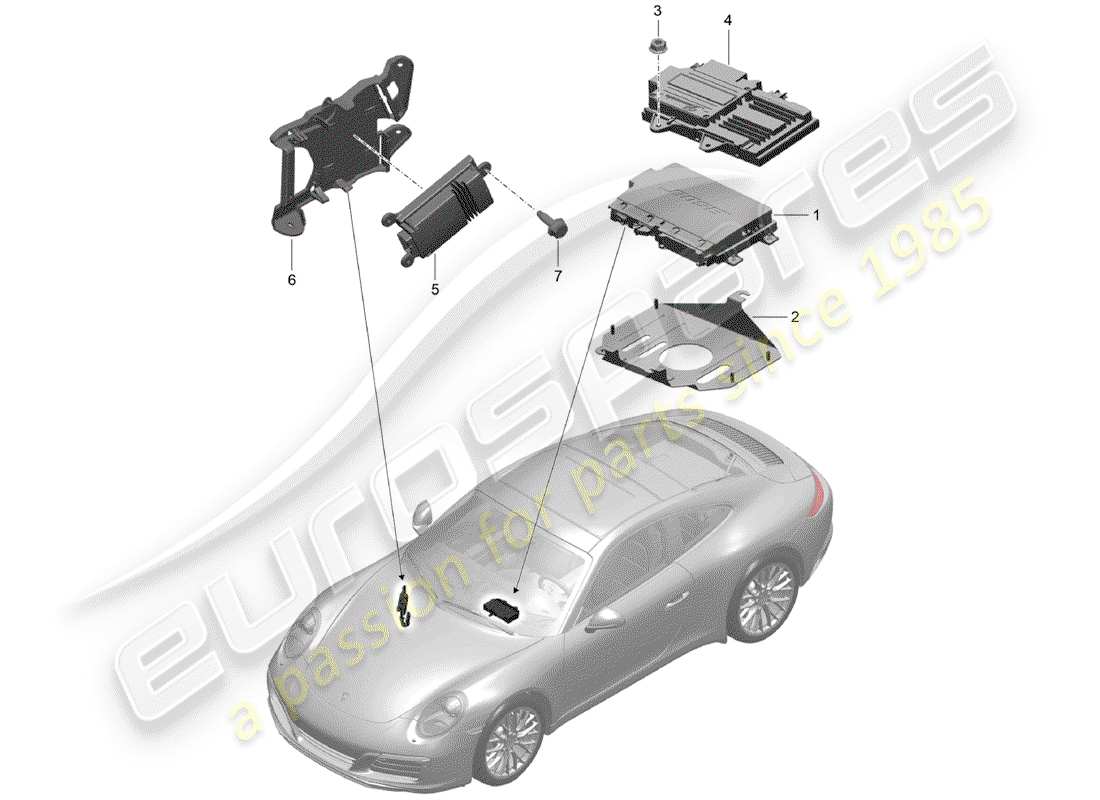 porsche 2018 (991-2) amplifier parts diagram