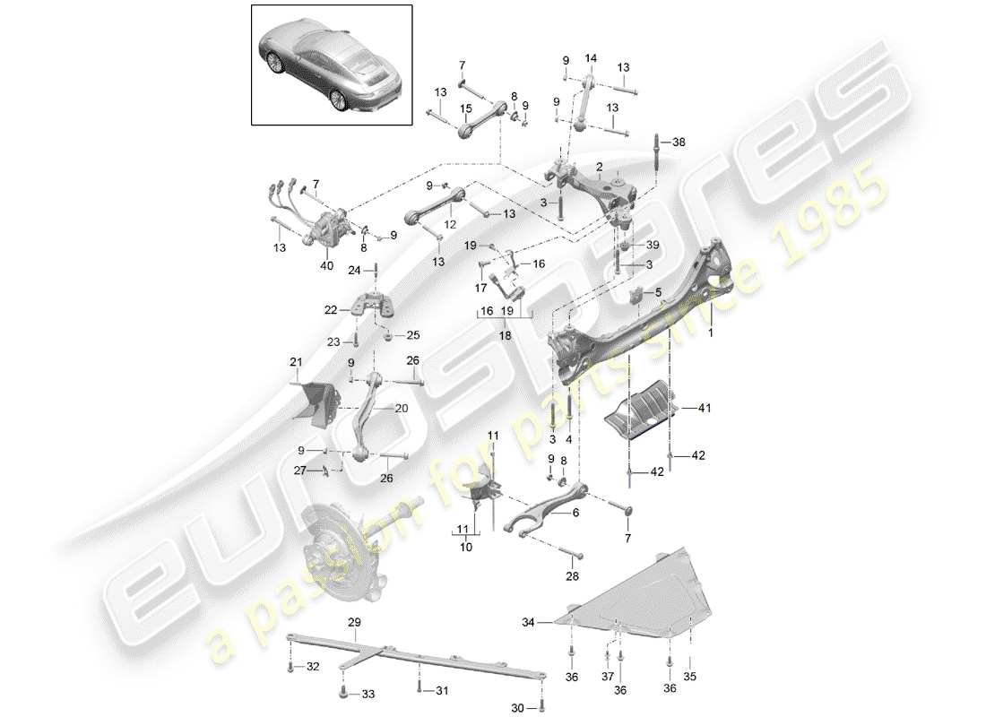 porsche 2018 (991-2) rear axle part diagram