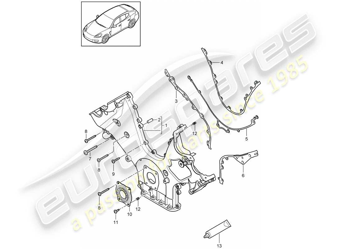 porsche 2012 (panamera 970) cover for timing chain parts diagram