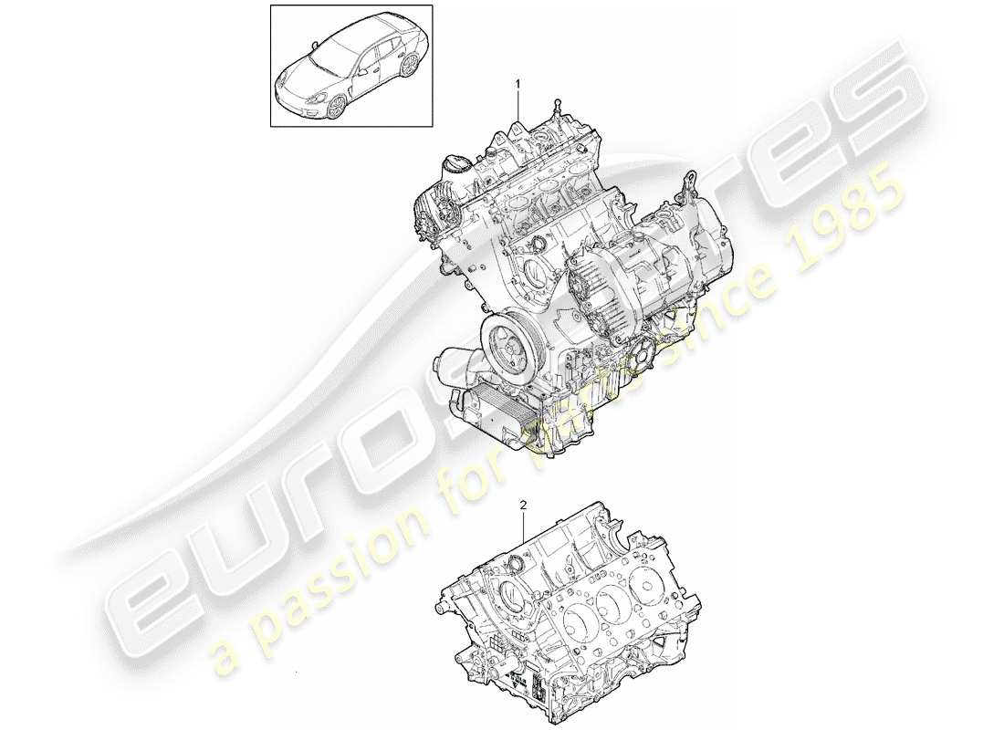 porsche 2012 (panamera 970) long block part diagram