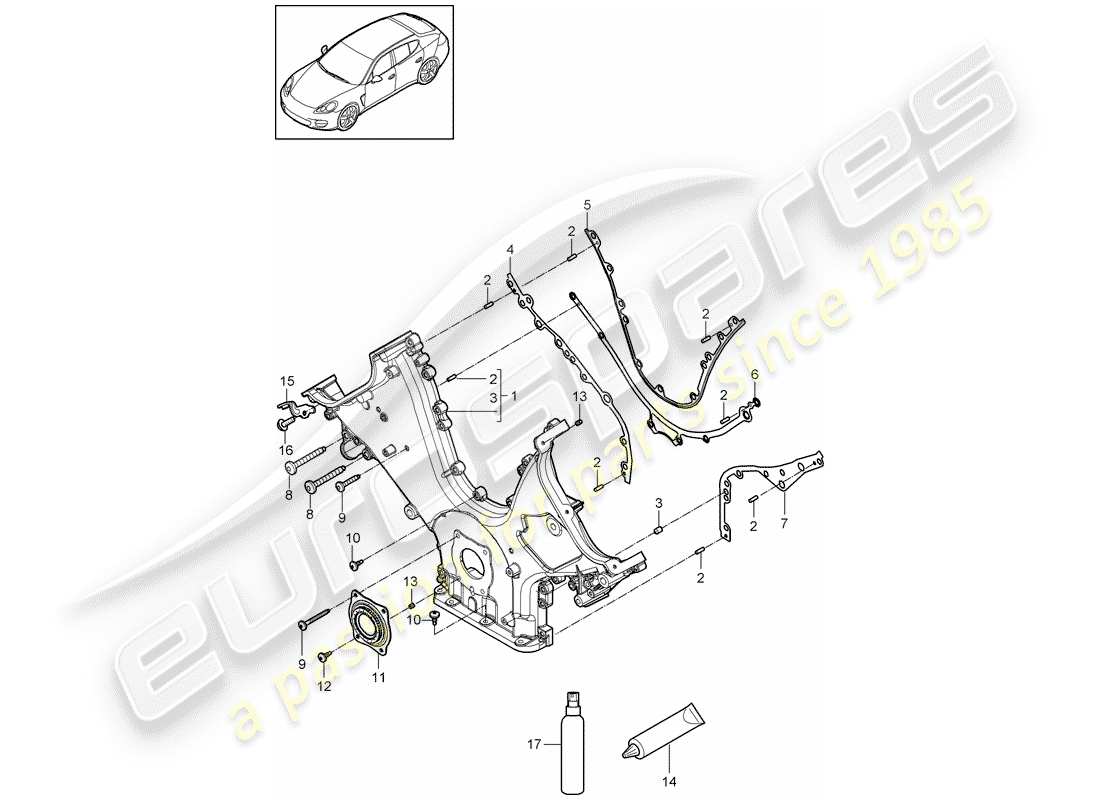 porsche 2012 (panamera 970) cover for timing chain parts diagram
