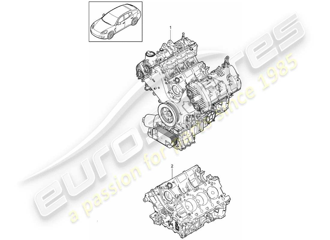 porsche 2012 (panamera 970) long block part diagram