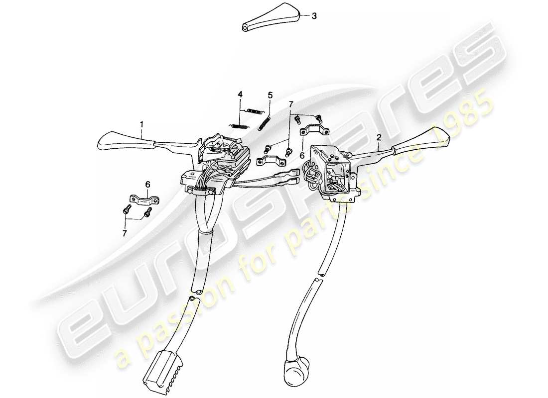 porsche 1974 (914) steering column switch part diagram
