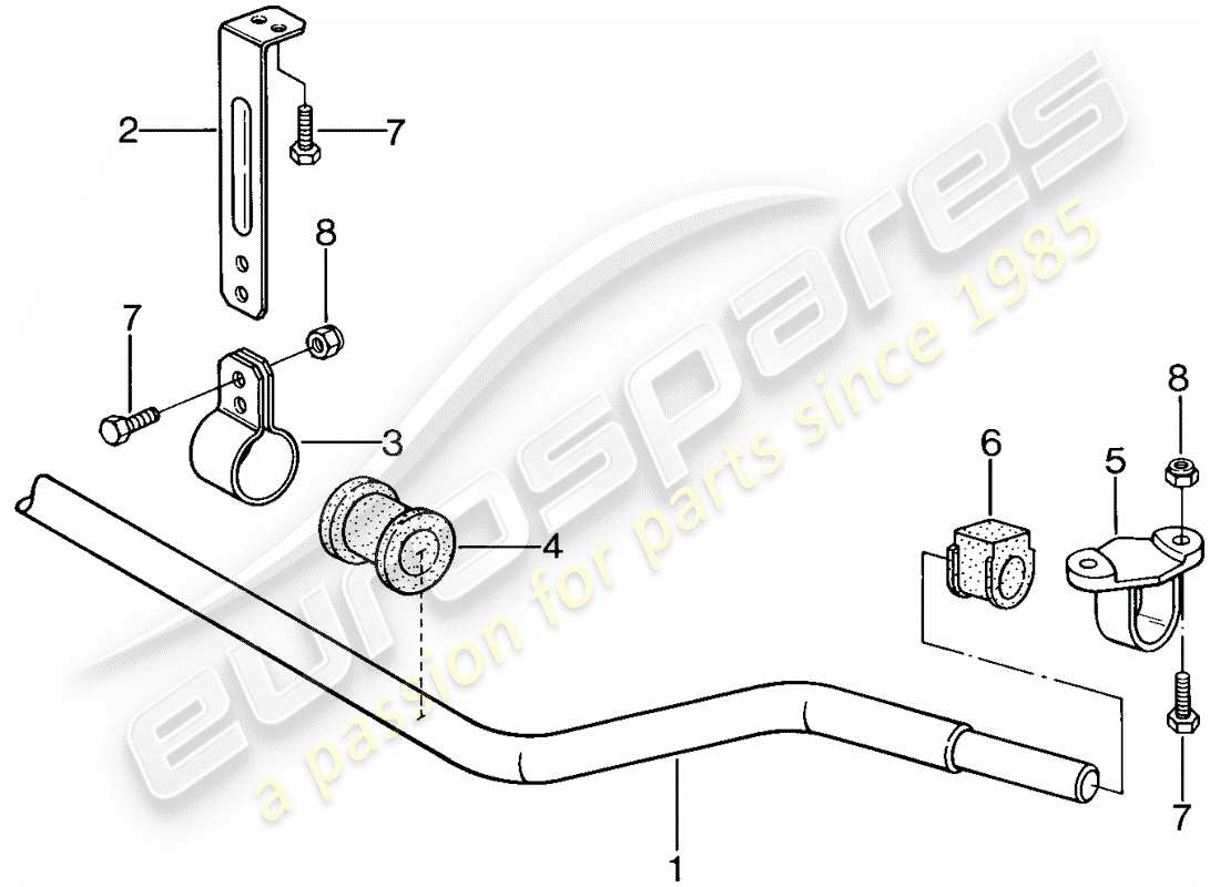 porsche 1988 (924s) stabilizer part diagram