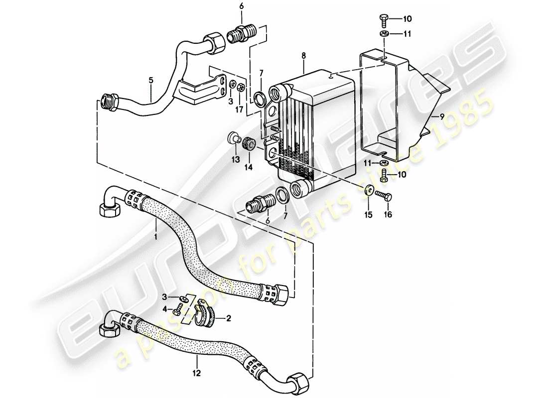 porsche 1986 (944) oil cooling part diagram