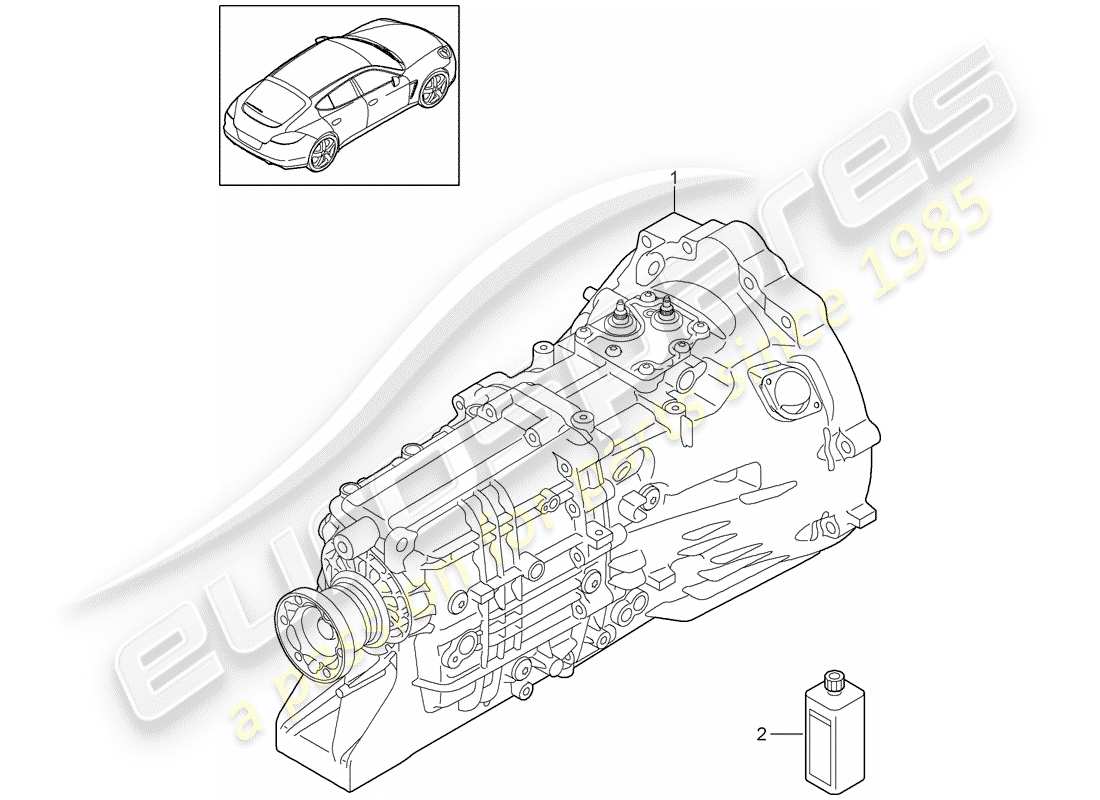 porsche panamera 970 (2014) replacement transmission part diagram