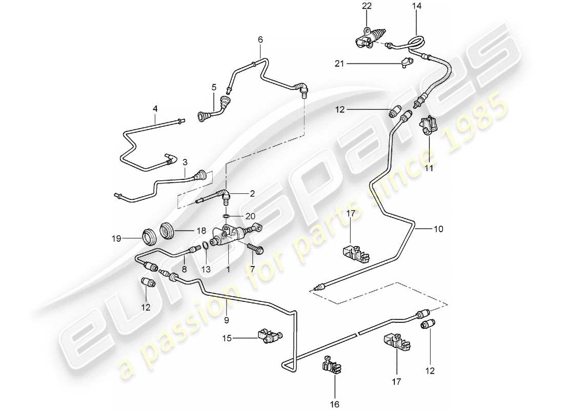 porsche 997 (2008) hydraulic clutch parts diagram