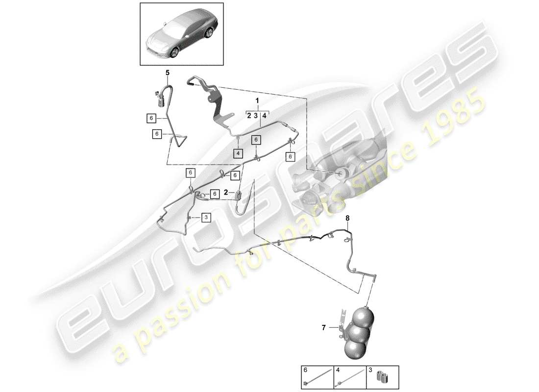 porsche 2019 (panamera 971-1) vacuum system part diagram