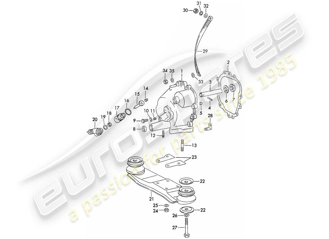 porsche 1972 (911) transmission cover - transmission suspension - chilled casting - and - die casting - d >> - mj 1970 part diagram