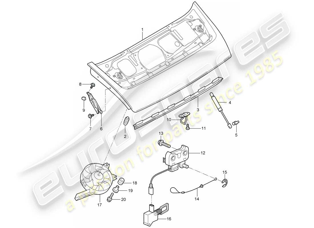 porsche 2007 (997-1) cover part diagram