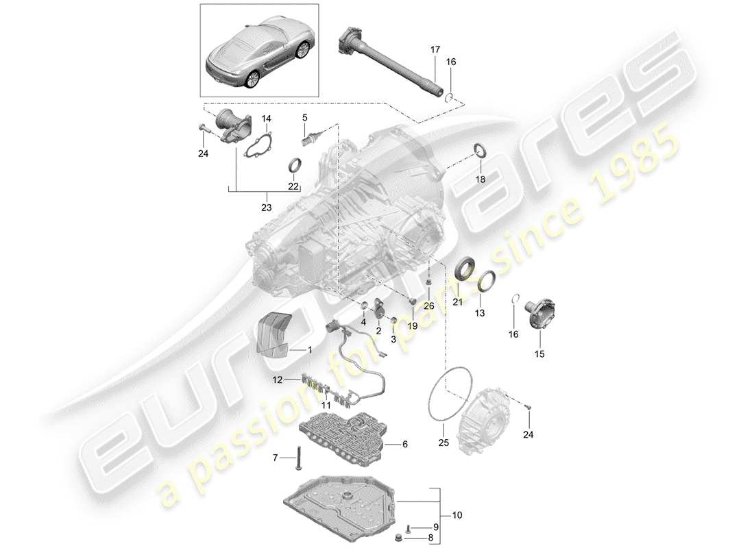 porsche 2016 (981 cayman) - pdk - part diagram