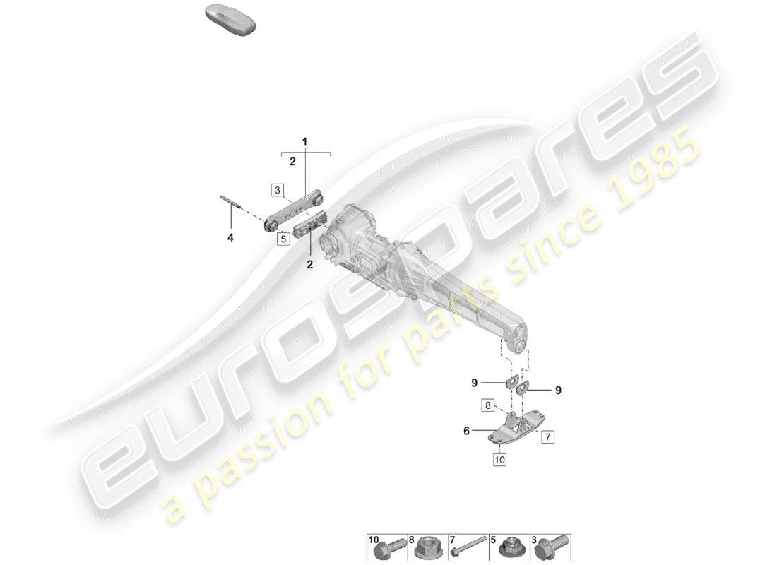 porsche 2019 (992-1) mounting parts for parts diagram