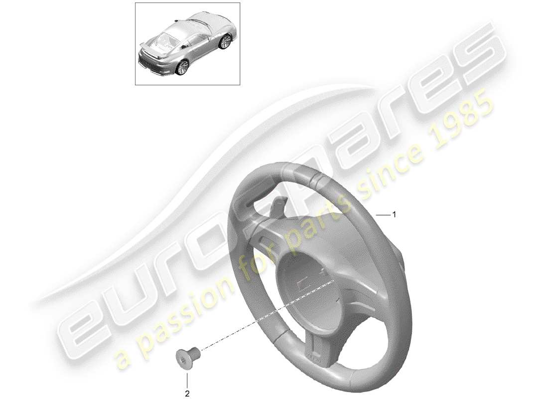porsche 991r/gt3/rs (2016) steering wheel parts diagram