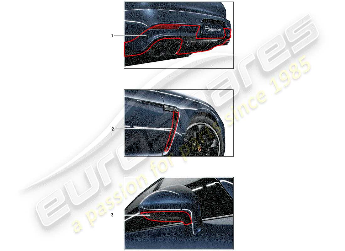 porsche 2011 (tequipment panamera) body parts diagram