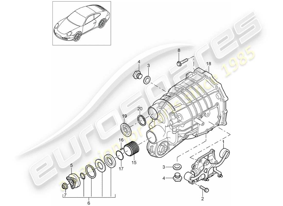 porsche 2009 (997-2) manual gearbox part diagram